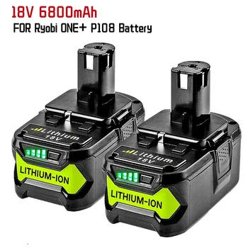 1-2 упаковки аккумуляторных батарей fürRyobi18V6800mAh Hohe Kapazität, Литиевых аккумуляторов для Ryobi ONE + P102, p103, P104, P105, P107, Беспроводных Электроинструментов