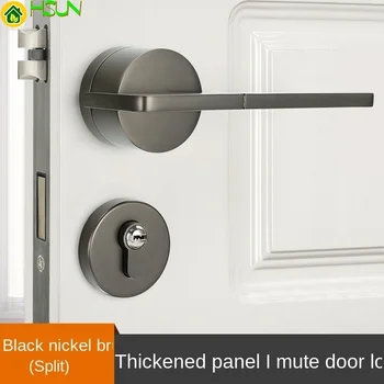 простой внутренний разъемный дверной замок с волочением проволоки из черного никеля механическая ручка из цинкового сплава бытовой дверной замок