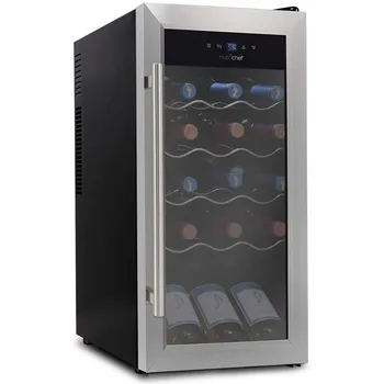 Цифровой электрический Термоэлектрический охладитель вина на 18 бутылок, черный